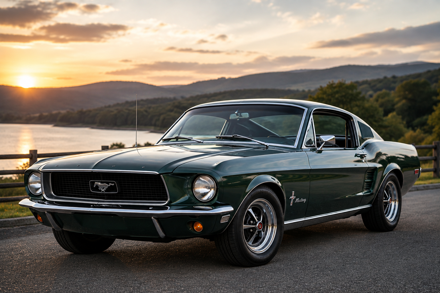 Dark Moss Green 1967 Ford Mustang Fastback