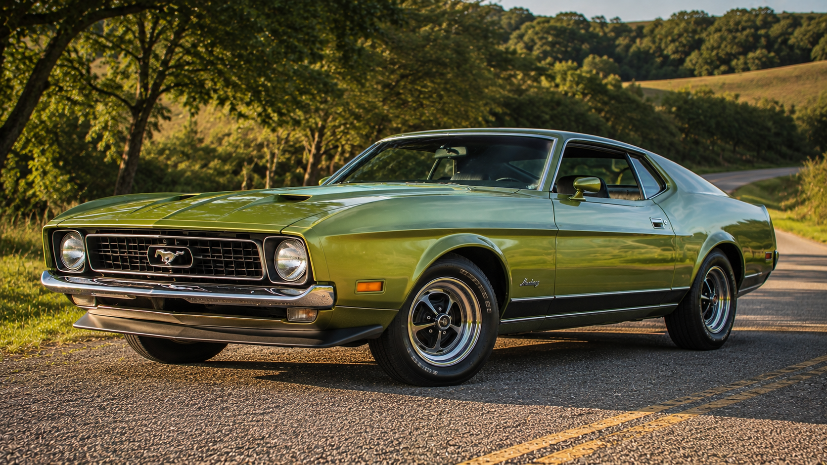 1972 Ford Mustang SportsRoof in Ivy Glow Metallic